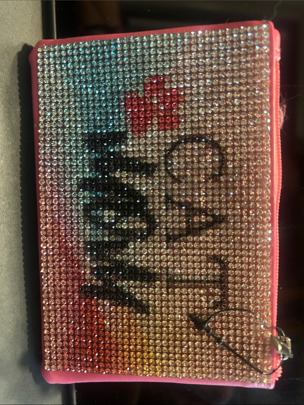 AMAZINGLY SPARKLY Pink Coin Purse  CAT MOM New!